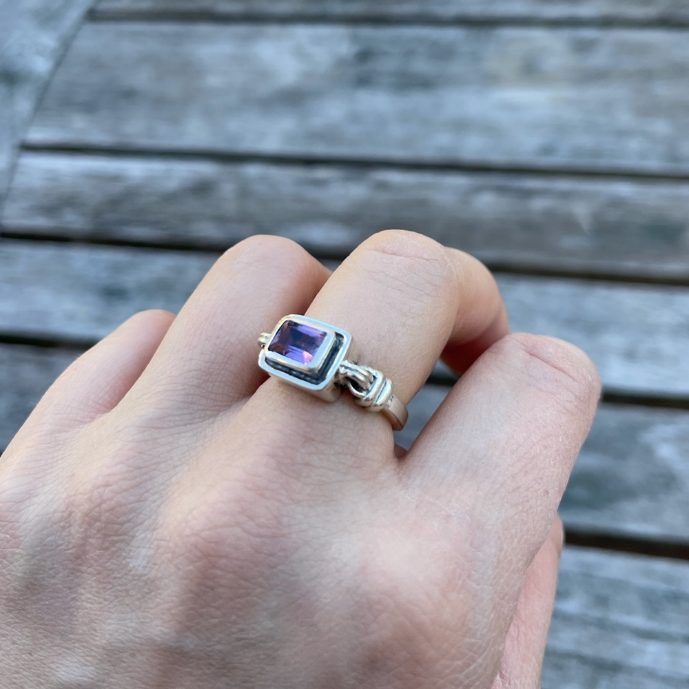 Sterling Silver Purple Stone Ring